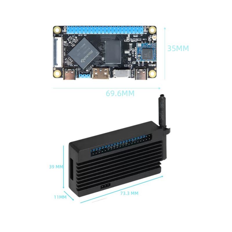 Kišenėje esantis RK3566 vienos plokštės kompiuteris su WiFi funkcija